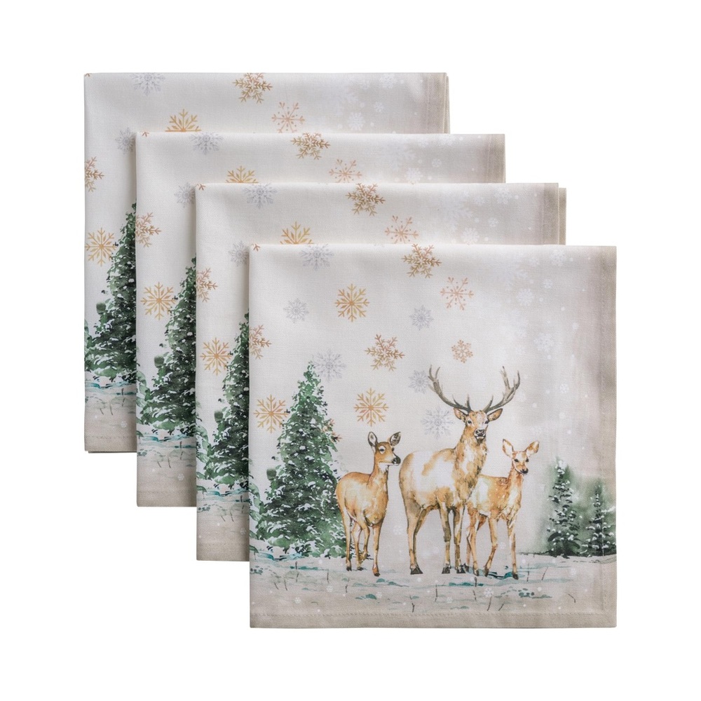 Maison D' Hermine Cloth Napkins Set Of 4 100% Cotton For Thanksgiving Christmas